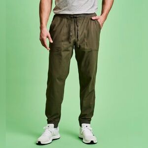 FREE PLANET Men's Joggers Lightweight Elastic Waist
Drawstring Chino Pants. (LG)